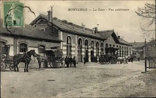 Ak Montargis Loiret, La Gare, Vue exterieure