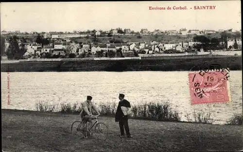 Ak Saintry-sur-Seine Essonne, Flusspartie