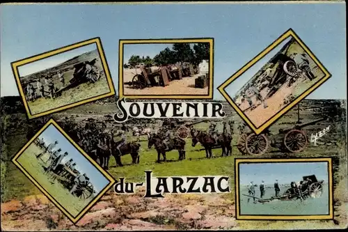 Ak Larzac Dordogne, soldats francais, canons