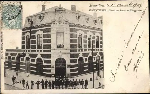 Ak Armentières Nord, Hotel des Postes et Telegraphes