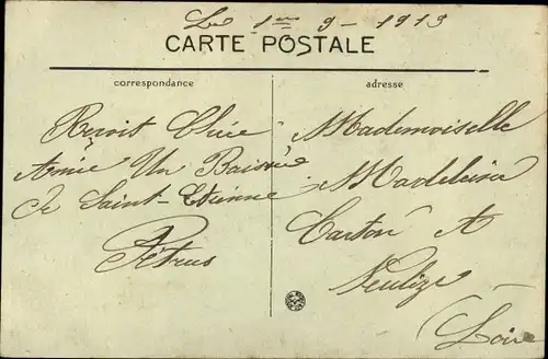 Kleeblatt Passepartout Ak Saint Étienne Loire, Ruines du Château de Rochetaillée