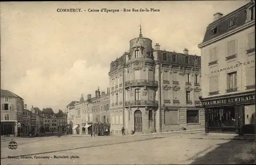 Ak Commercy Lothringen Meuse, Caisse d'Epargne, Rue Bas de la Place