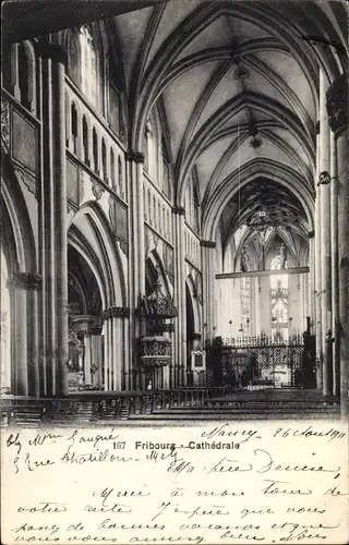 Ak Fribourg Freiburg Stadt Schweiz, Cathedrale