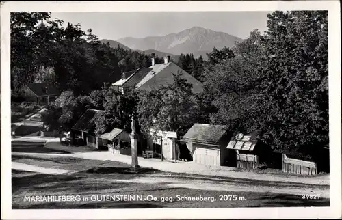 Ak Gutenstein in Niederösterreich, Mariahilfberg gegen Schneeberg