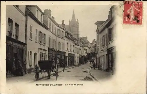 Ak Montfort l'Amaury Yvelines, La Rue de Paris