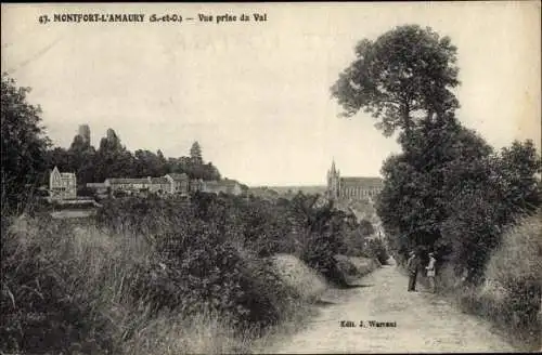 Ak Montfort l'Amaury Yvelines, Vue prise du Val