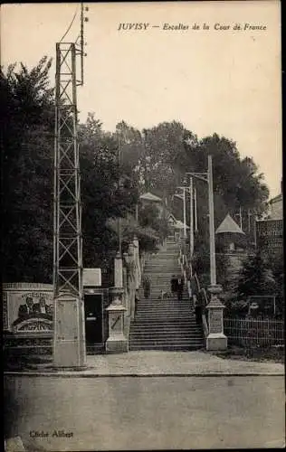 Ak Juvisy Essonne, Escalier de la Cour de France