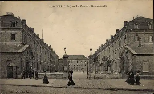 Ak Troyes Aube, La Caserne Beurnonville