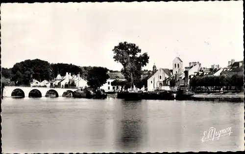 Ak Saint Mammès Seine et Marne, Le pont et le quai