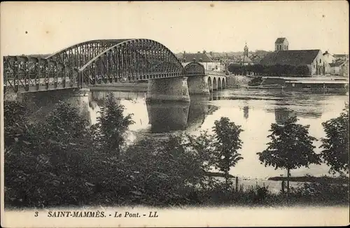 Ak Saint Mammès Seine et Marne, Le pont