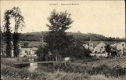 Ak Aulnay sur Mauldre Yvelines, Pont sur la Mauldre