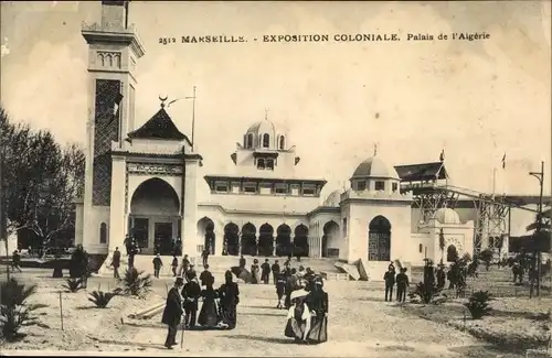Ak Marseille Bouches du Rhône, Exposition Coloniale, Palais de l'Algerie
