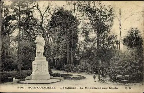 Ak Bois Colombes Hauts de Seine, Le Square, le monument aux morts