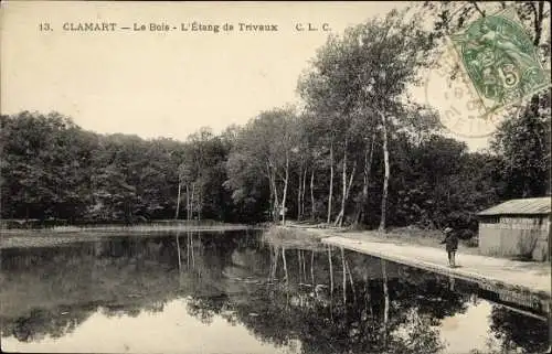 Ak Clamart Hauts de Seine, Le bois, l'etang de Trivaux