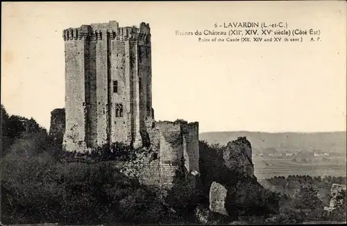 Ak Lavardin Loir et Cher, Ruines du Chateau, Cote Est