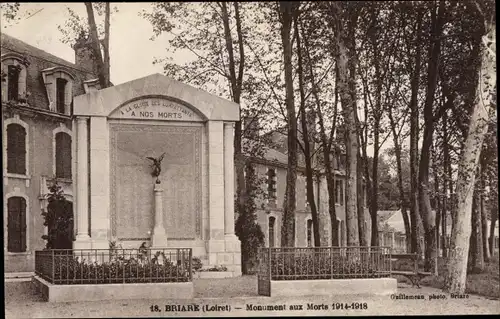 Ak Briaire Loiret, Monument aux Morts
