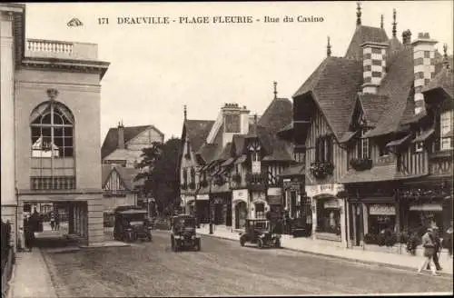 Ak Deauville Calvados, Plage Fleurie, Rue du Casino