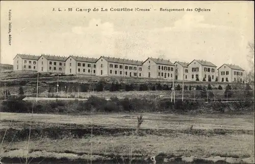 Ak La Courtine Creuse Frankreich, Camp militaire, Baraquement des Officiers