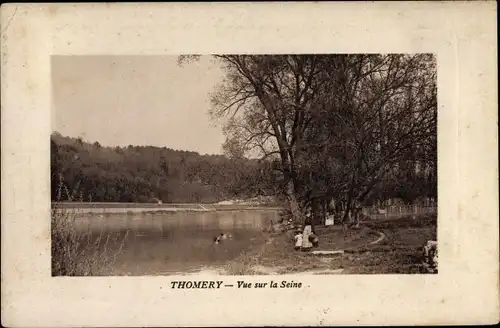 Ak Thomery Seine et Marne, Flusspartie