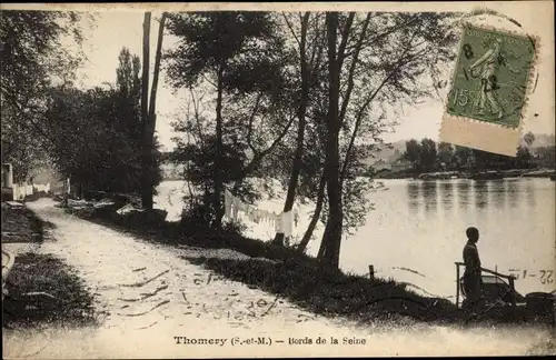 Ak Thomery Seine et Marne, Les Bords