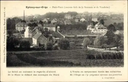 Ak Epinay sur Orge Essonne, Petit Vaux, Gedicht von A. Esquiros, Le Soleil en naissant le regarde