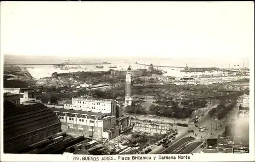 Ak Buenos Aires Argentinien, Plaza Britanica, Darsena Norte