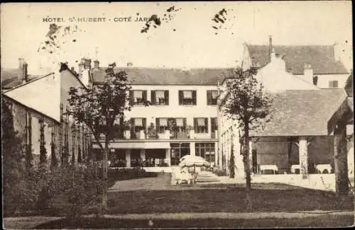 Ak Rambouillet Yvelines, Hotel Saint Hubert, cote Jardin