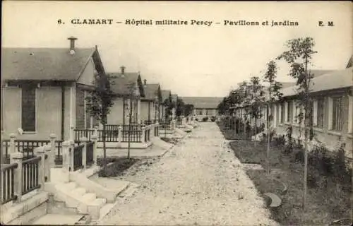 Ak Clamart Hauts de Seine, Hopital militaire Percy, Pavillons et jardins