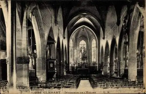 Ak Clamart Hauts de Seine, Interieur de l'eglise