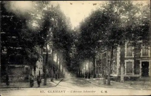 Ak Clamart Hauts de Seine, L'avenue Schneider