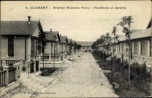 Ak Clamart Hauts de Seine, Hopital Militaire Percy, pavillons et jardins