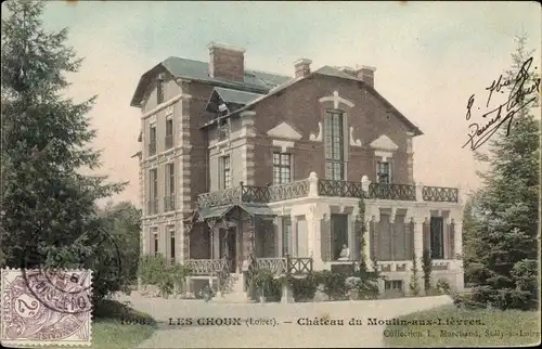 Ak Les Choux Loiret, Chateau du Moulin aux Lievres