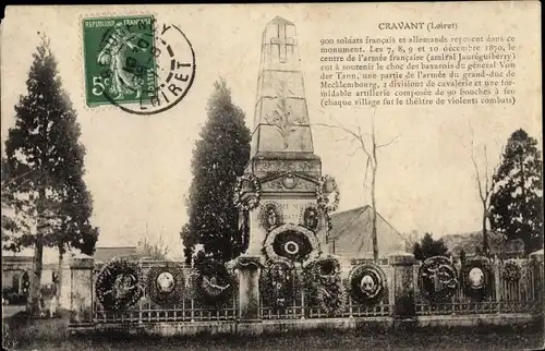 Ak Cravant Loiret, Monument aux Morts