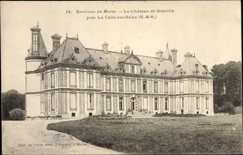 Ak La Celle sur Seine Seine-et-Marne, Le Chateau de Graville