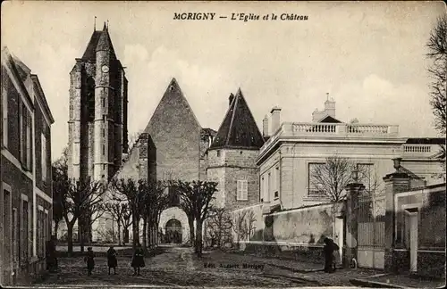 Ak Morigny Essonne, L'Eglise et le Chateau