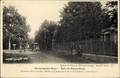 Ak Morsang sur Orge Essonne, Bois de Beausejour, Carrefour de Cevennes, Bois de Beausejour