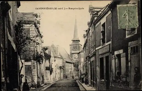Ak Savennières Maine et Loire, Rue principale