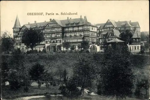 Ak Oberhof im Thüringer Wald, Partie mit Schlosshotel