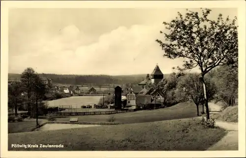 Ak Pöllwitz in Thüringen, Panorama vom Ort