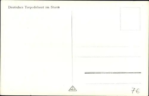 Ak Deutsches Kriegsschiff, Kaiserliche Marine, I. WK, Deutsches Torpedoboot im Sturm