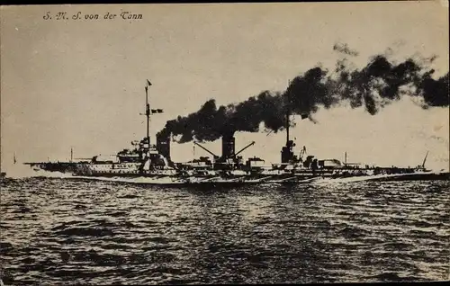 Ak Deutsches Kriegsschiff, Kaiserliche Marine, I. WK, Schlachtkreuzer SMS Von der Tann