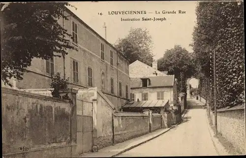 Ak Louveciennes Yvelines, La Grande Rue, Institution Saint Joseph