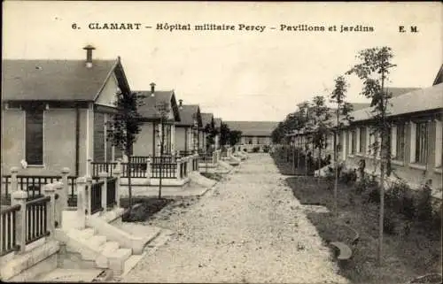 Ak Clamart Hauts de Seine, Hopital Militaire Percy, Pavillons, jardins