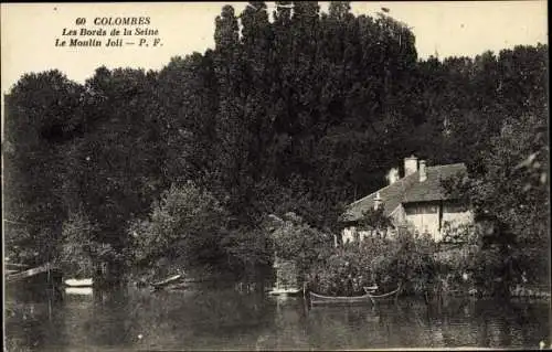 Ak Colombes Hauts de Seine, Les bords, le moulin joli