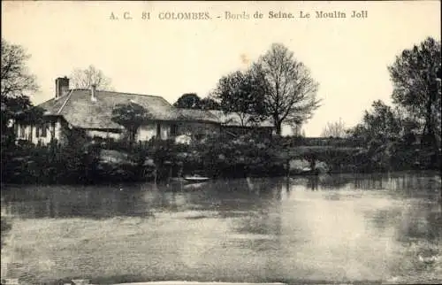 Ak Colombes Hauts de Seine, Bords, le moulin joli