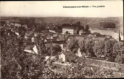 Ak Champagne sur Seine Seine et Marne, Panorama