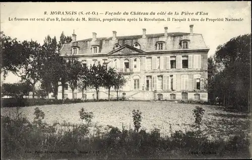 Ak Morangis Essonne, Chateau du cote de la Piece d'Eau
