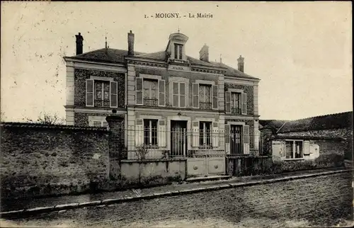 Ak Moigny Essonne, La Mairie