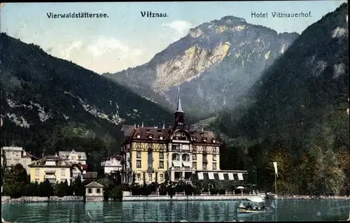 Ak Vitznau Kanton Luzern, Vierwaldstättersee, Hotel Vitznauerhof