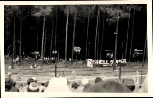 Foto Frohburg in Sachsen, Frohburger Dreieck Rennen, Blick von der Tribüne, Shell Werbung